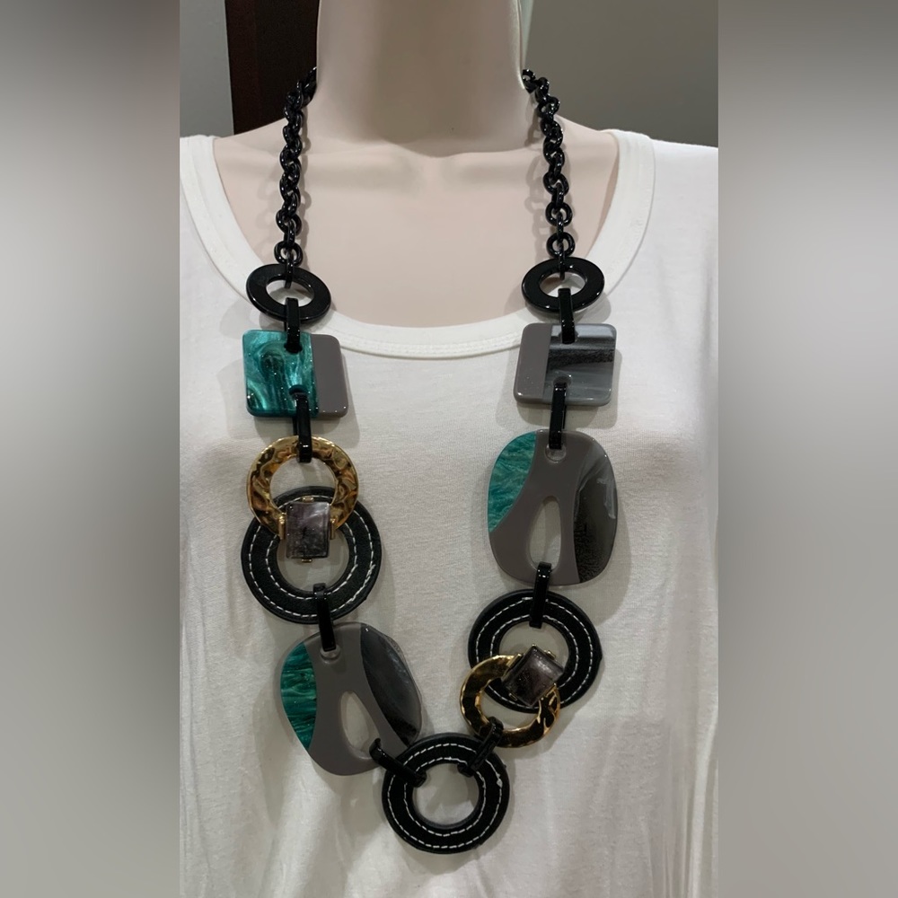 Statement Long Acrylic Chain Necklace